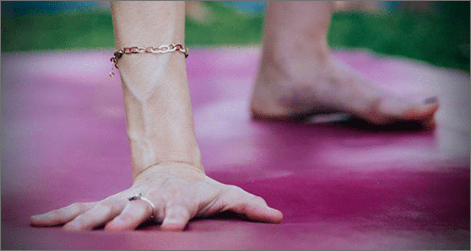 MS and Yoga LEMTRADA patient practicing yoga