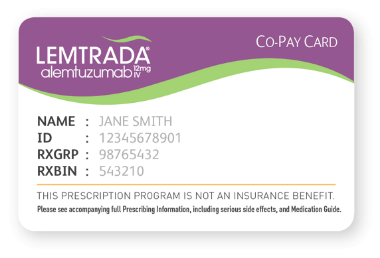 LEMTRADA Co-Pay card.