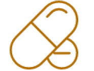 Icon of two pills in orange.