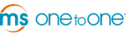 Logo displaying the text "ms one to one" in blue.