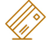 Icon of a credit card in orange.