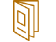 Icon of an open book in orange.