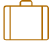 Icon of a briefcase in orange.
