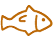 Icon of a fish in orange.