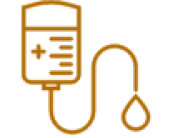 Icon of a saline bottle in orange.