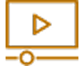 Icon of a video player in orange.